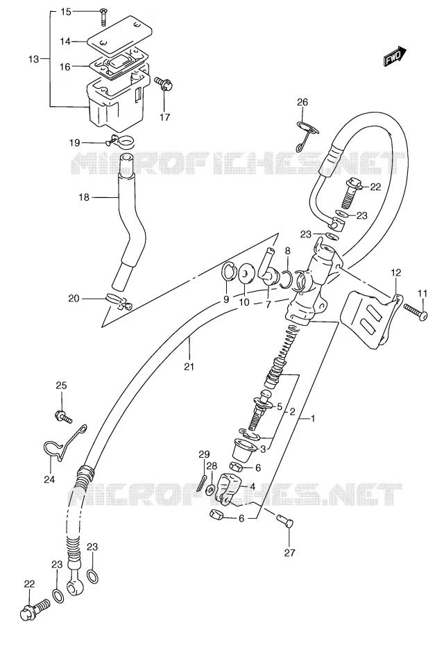 MAITRE CYLINDRE ARRIERE Suzuki MOTO 250 RG 1991  RGV250M(E24)