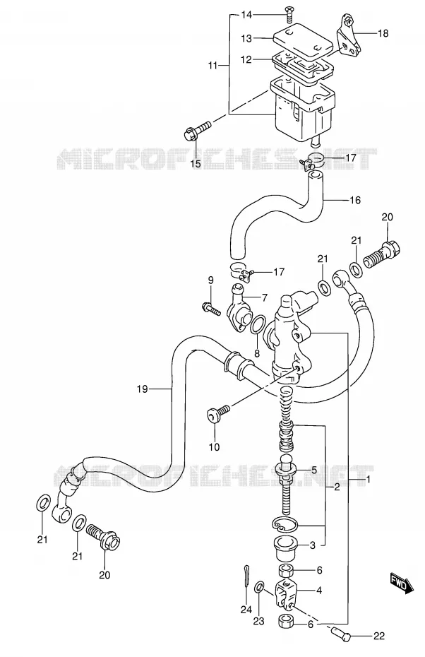 MAITRE CYLINDRE ARRIERE Suzuki MOTO 600 RF 1993  RF600RP(E2)