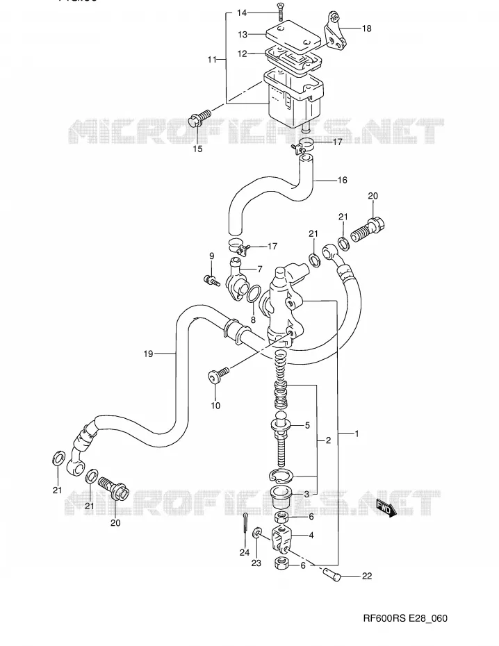 MAITRE CYLINDRE ARRIERE Suzuki MOTO 600 RF 1993  RF600RP(E28)