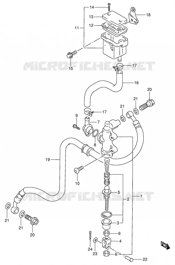 MAITRE CYLINDRE ARRIERE Suzuki MOTO 900 RF 1996  RF900RT(E2)