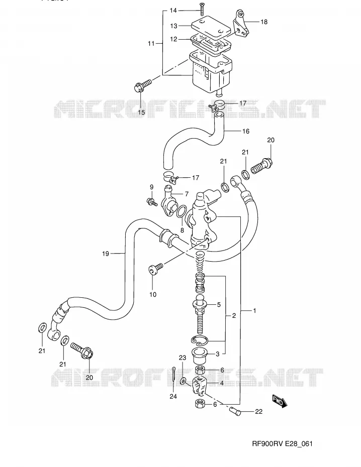 MAITRE CYLINDRE ARRIERE Suzuki MOTO 900 RF 1996  RF900RT(E28)