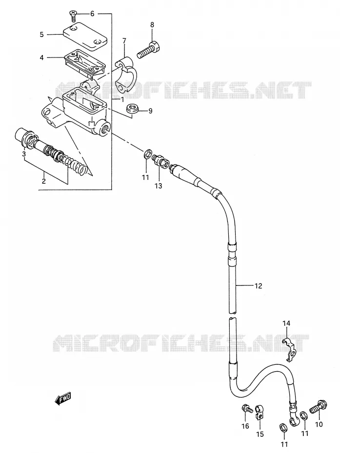 MAITRE CYLINDRE AVANT (MODELE N) Suzuki MOTO 250 RM 1992  RM250N(E28)