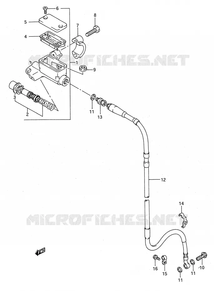 MAITRE CYLINDRE AVANT Suzuki MOTO 125 RM 1995  RM125S(E28)