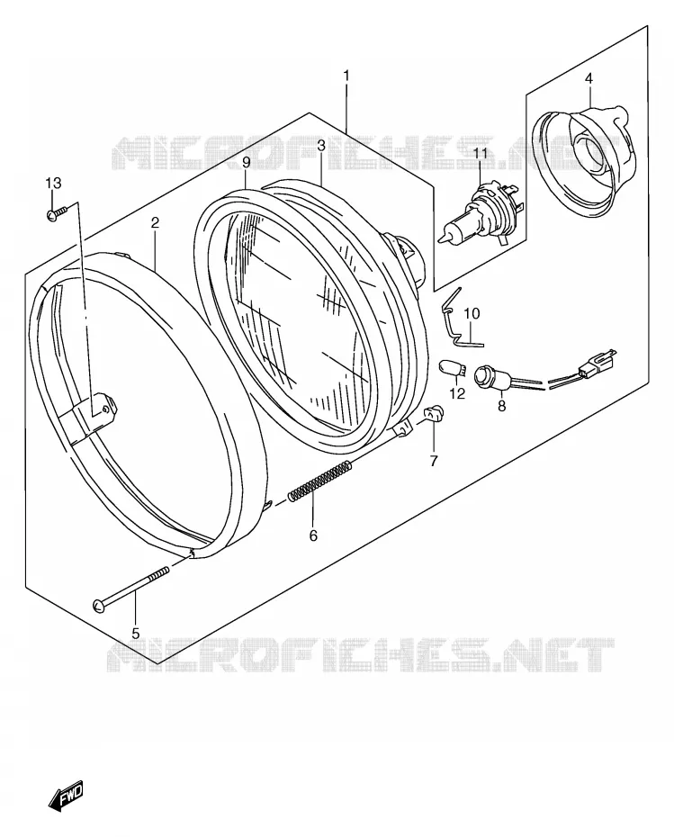 PHARE (E2,E24) Suzuki MOTO 800 MARAUDER 2002  VZ800K2(E2)