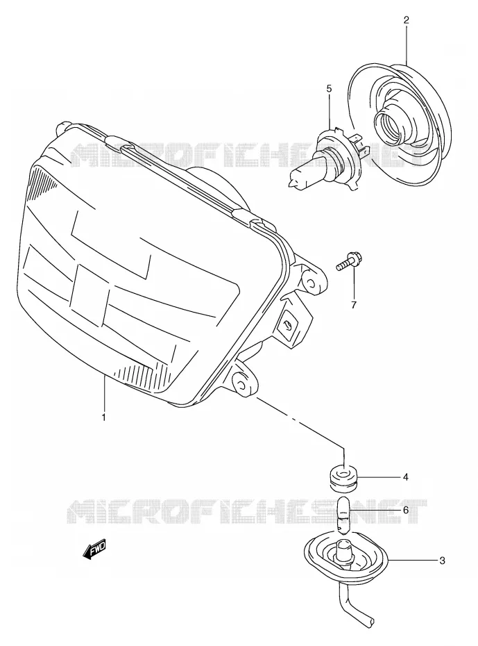 PHARE (MODELE M/N/P/R) Suzuki MOTO 250 RG 1994  RGV250R(E24)