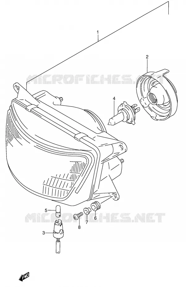 PHARE (MODELE S) Suzuki MOTO 600 RF 1994  RF600RUR(E2)