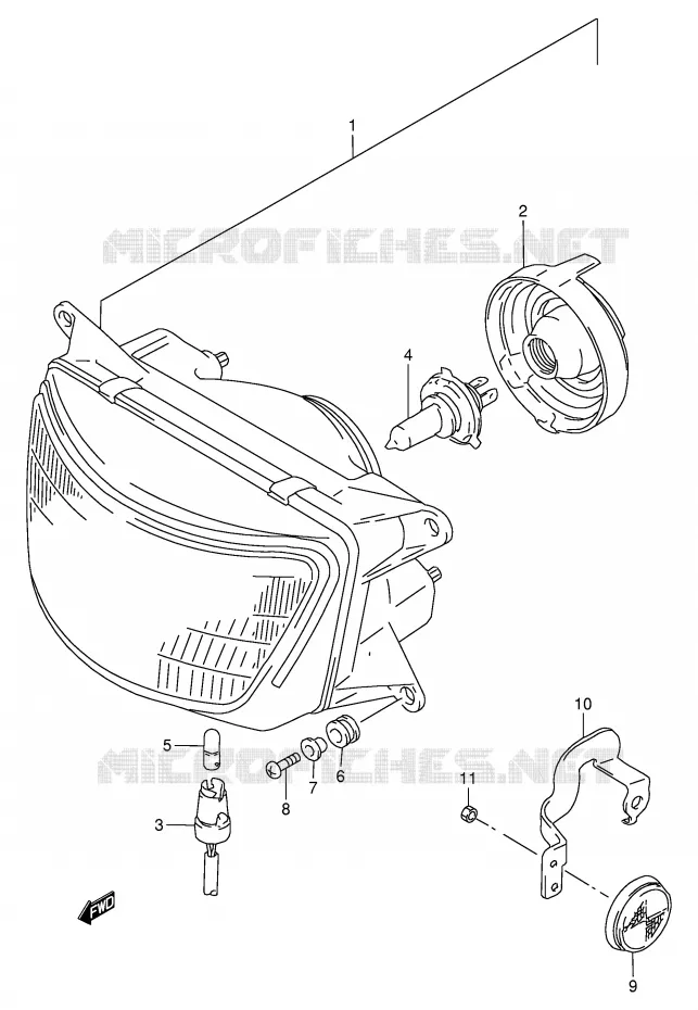 PHARE (MODELE T/V/W) Suzuki MOTO 900 RF 1998  RF900RW(E2)