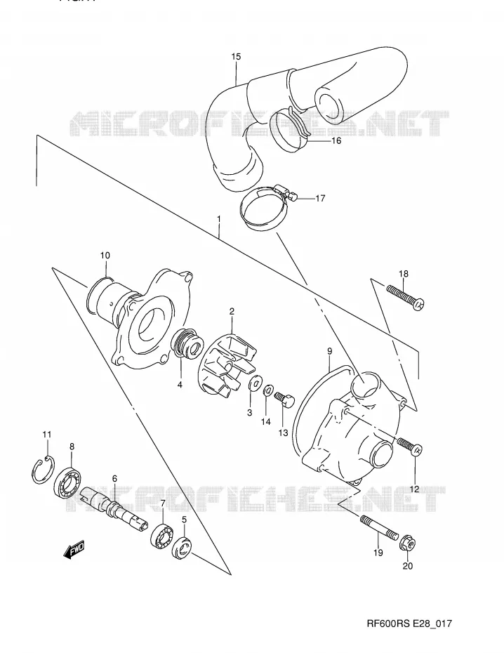 POMPE A EAU Suzuki MOTO 600 RF 1993  RF600RP(E28)