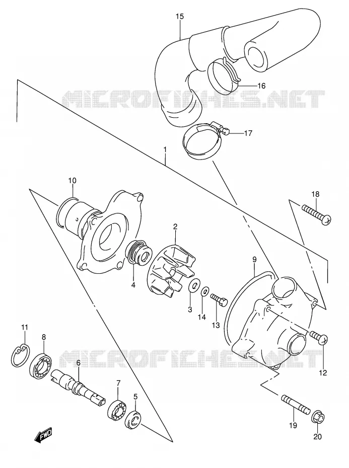 POMPE A EAU Suzuki MOTO 600 RF 1994  RF600RR(E2)