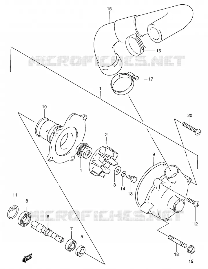 POMPE A EAU Suzuki MOTO 900 RF 1995  RF900RS2(E2)