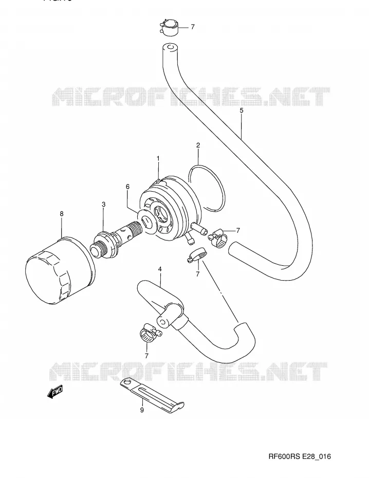 RADIATEUR D'HUILE - FILTRE A HUILE Suzuki MOTO 600 RF 1994  RF600RR(E28)
