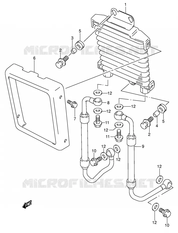 RADIATEUR D'HUILE Suzuki MOTO 1500 INTRUDER 2006  VL1500K6(E2)