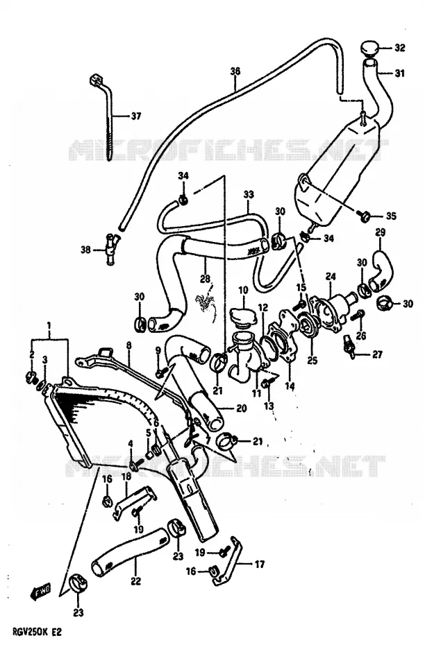 RADIATEUR Suzuki MOTO 250 RG 1989  RGV250K