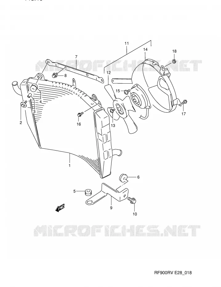 RADIATEUR Suzuki MOTO 900 RF 1994  RF900RR(E28)