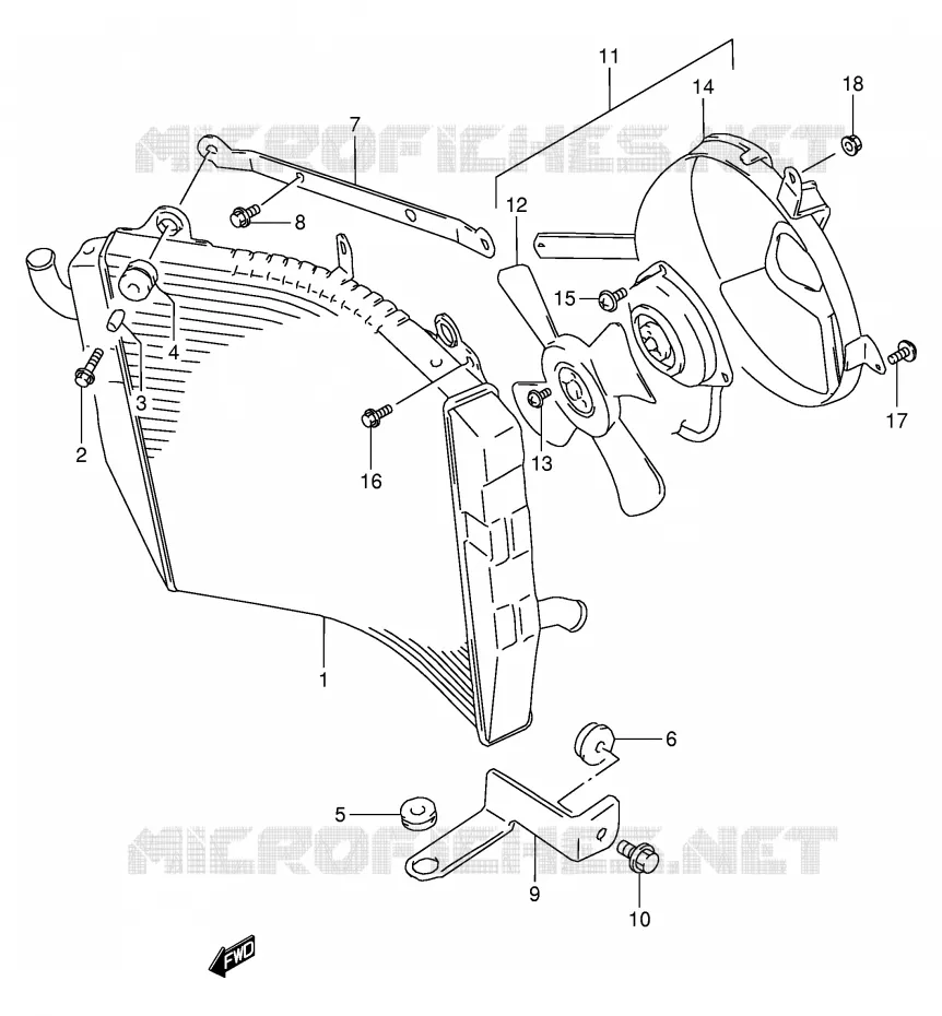 RADIATEUR Suzuki MOTO 900 RF 1997  RF900RV(E2)