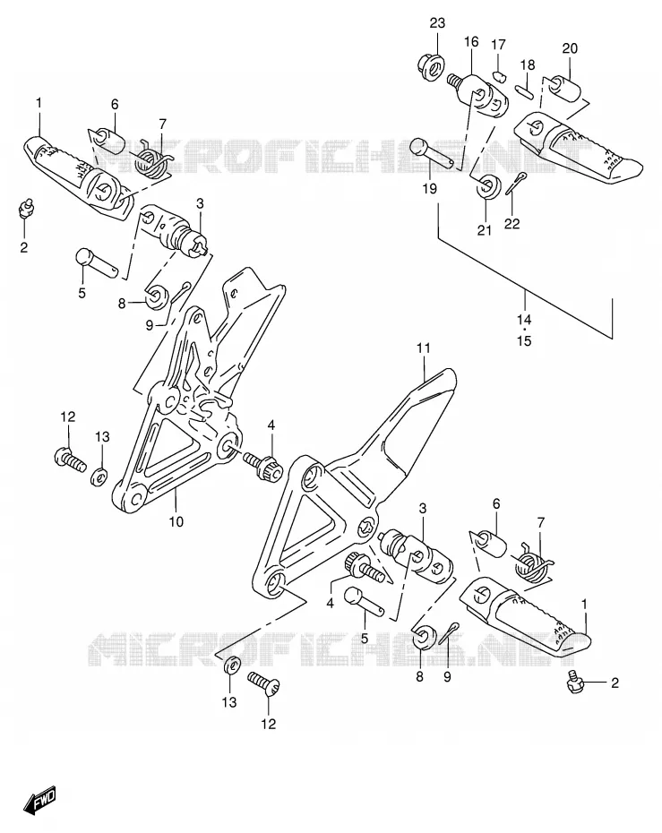 REPOSE PIED Suzuki MOTO 125 RG 1992  RG125FN(E18)