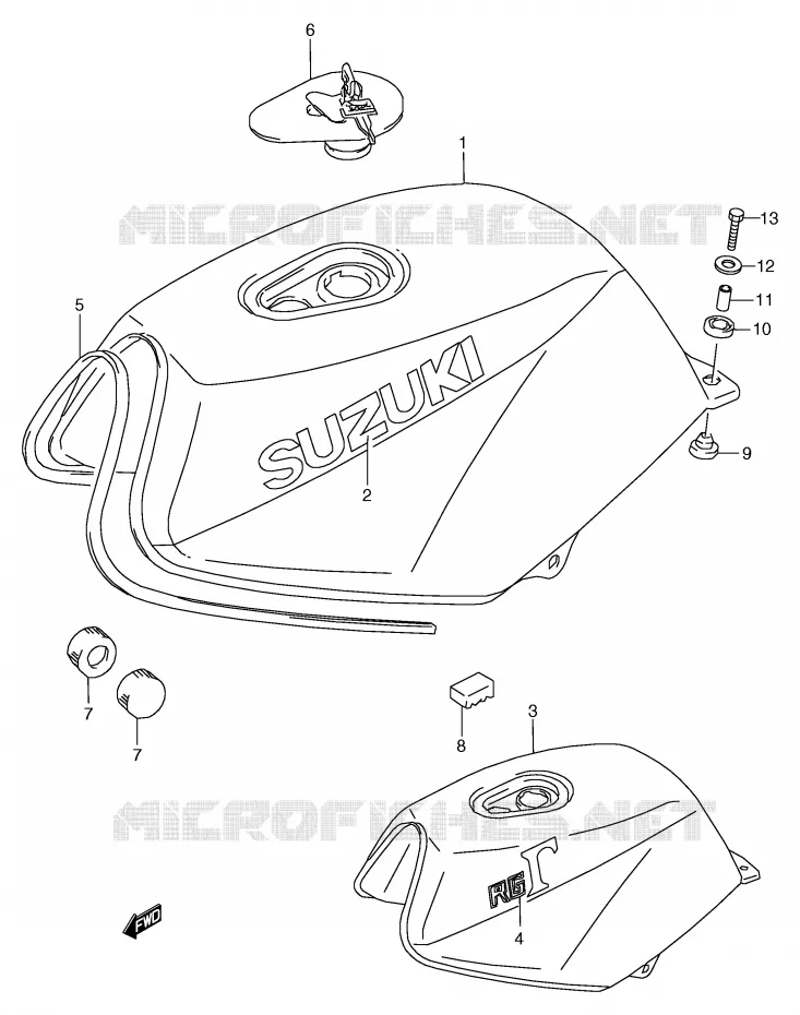RESERVOIR D'ESSENCE (MODELE J) Suzuki MOTO 80 RG 1987  RG80CH(E4)