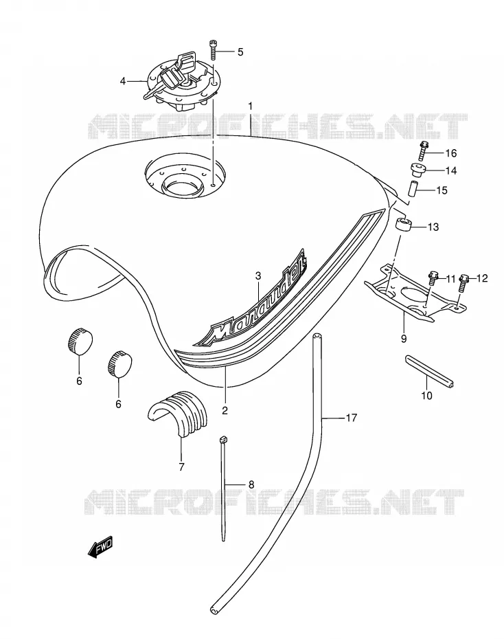 RESERVOIR D'ESSENCE (MODELE K2/K3) Suzuki MOTO 800 MARAUDER 2000  VZ800Y(E2)