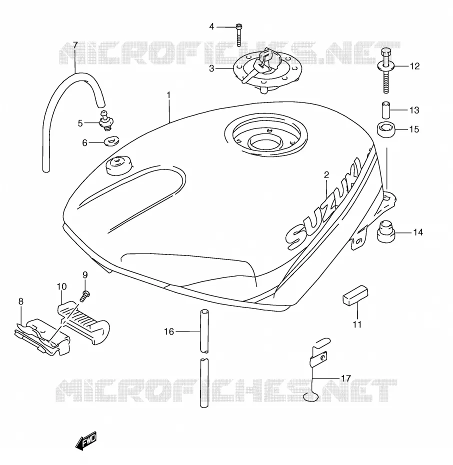 RESERVOIR D'ESSENCE (MODELE M) Suzuki MOTO 250 RG 1996  RGV250T(E24)