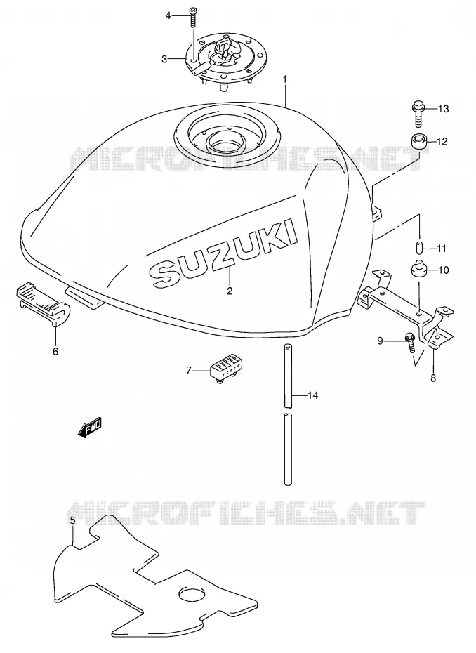 RESERVOIR D'ESSENCE (MODELE P/R/S/T) Suzuki MOTO 600 RF 1996  RF600RUT(E2)