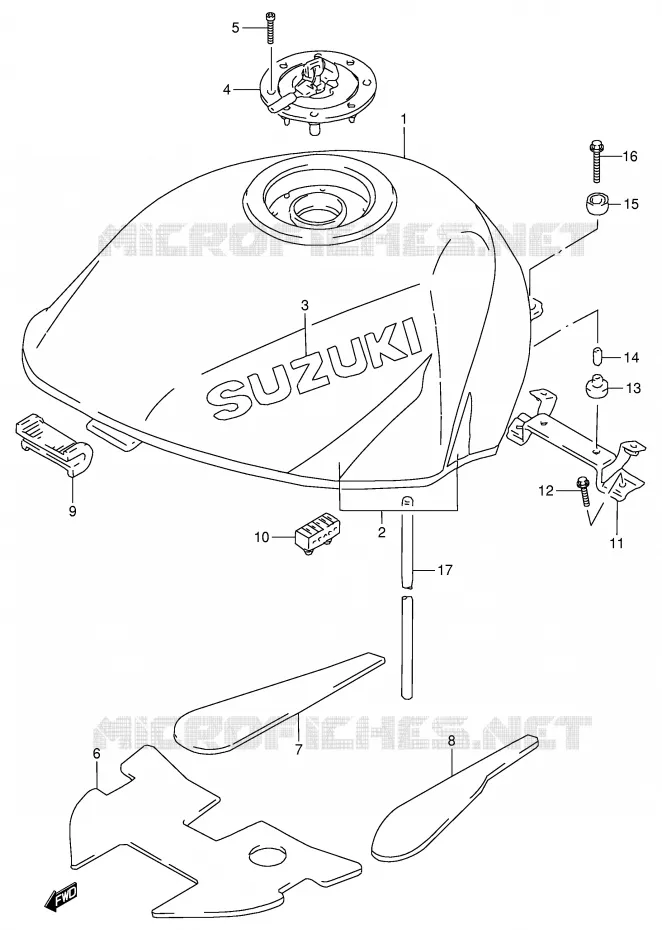 RESERVOIR D'ESSENCE (MODELE T) Suzuki MOTO 900 RF 1996  RF900RT(E2)