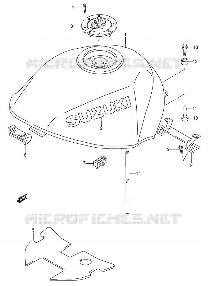RESERVOIR D'ESSENCE (MODELE V) Suzuki MOTO 600 RF 1996  RF600RT(E2)