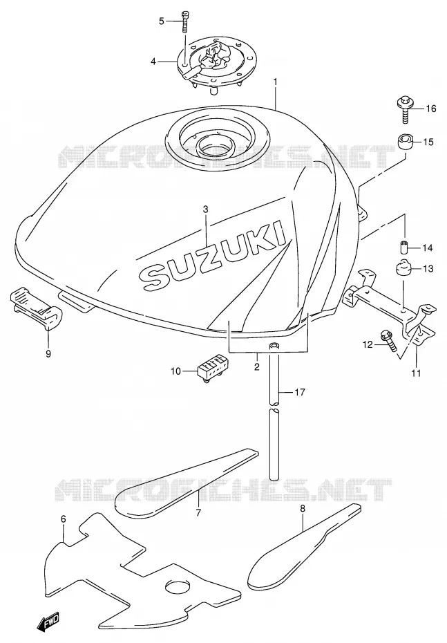 RESERVOIR D'ESSENCE (MODELE W) Suzuki MOTO 900 RF 1998  RF900RW(E2)
