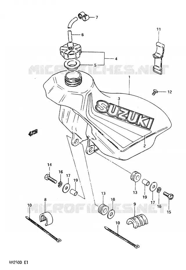 RESERVOIR D'ESSENCE MODELE Z Suzuki MOTO 250 RM 1983  RM250D(Z/D)