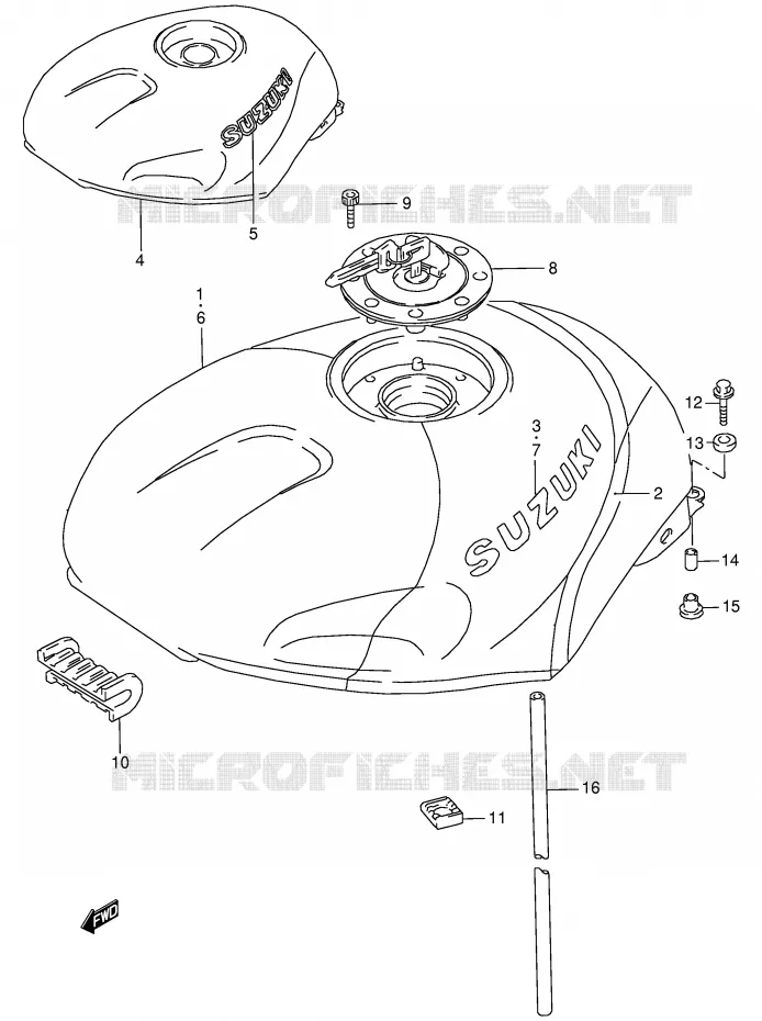 RESERVOIR D'ESSENCE Suzuki MOTO 125 RG 1993  RG125FUP(E18)