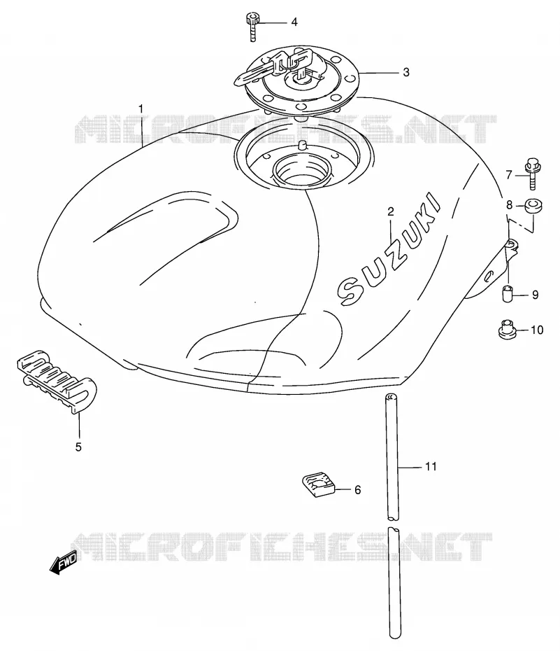 RESERVOIR D'ESSENCE Suzuki MOTO 125 RG 1999  RG125FX(E6)