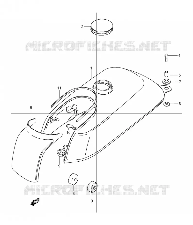 RESERVOIR D'ESSENCE Suzuki MOTO 50 PV 2000  PV50Y(E15)