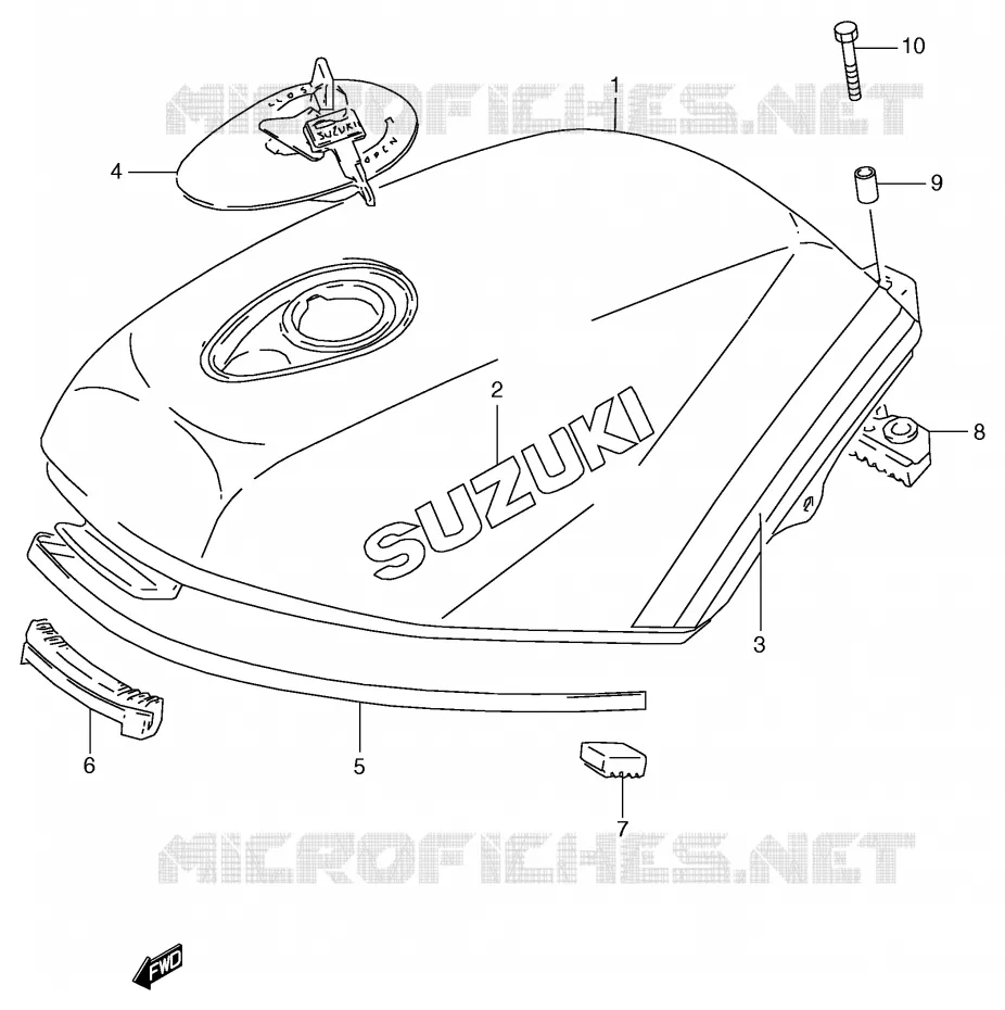 RESERVOIR D'ESSENCE Suzuki MOTO 50 RG 1994  RG50R(E6)