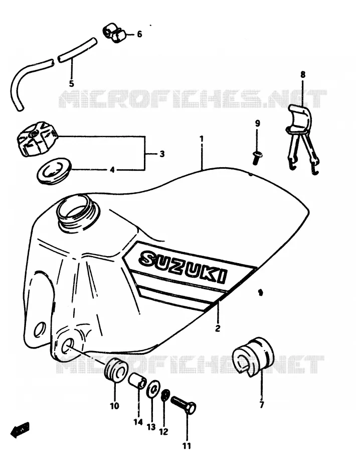 RESERVOIR D'ESSENCE Suzuki MOTO 500 RM 1985  RM500F