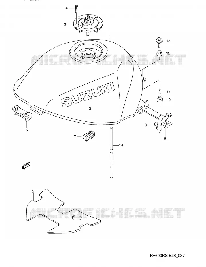 RESERVOIR D'ESSENCE Suzuki MOTO 600 RF 1993  RF600RP(E28)