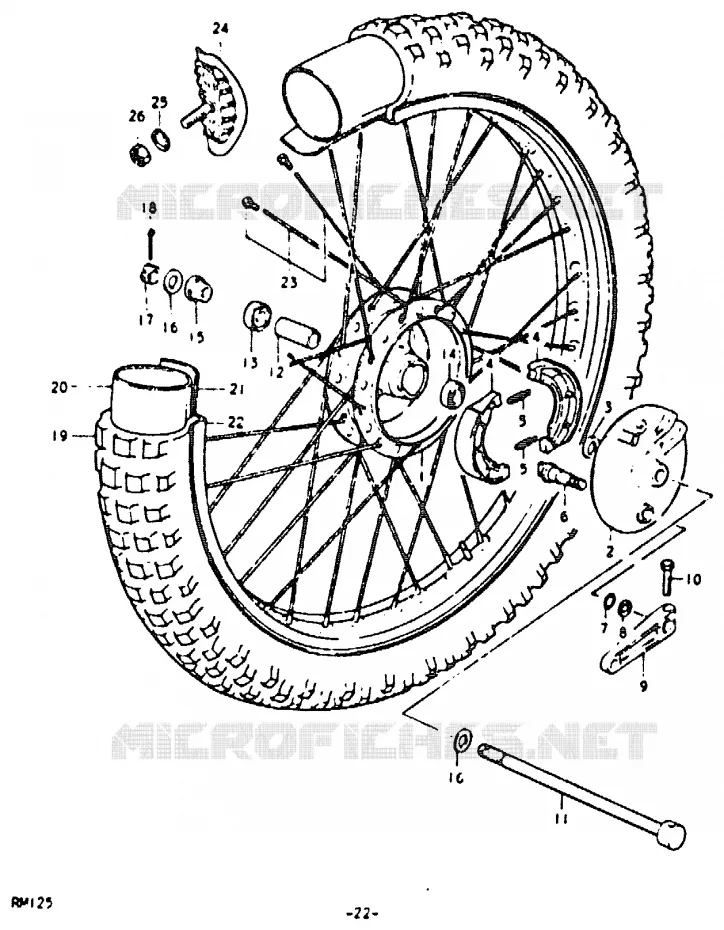 ROUE AVANT Suzuki MOTO 125 RM 1979  RM125N