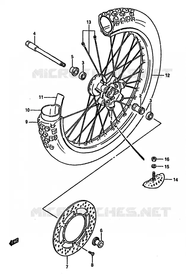 ROUE AVANT Suzuki MOTO 125 RM 1986  RM125G(G/H/J)