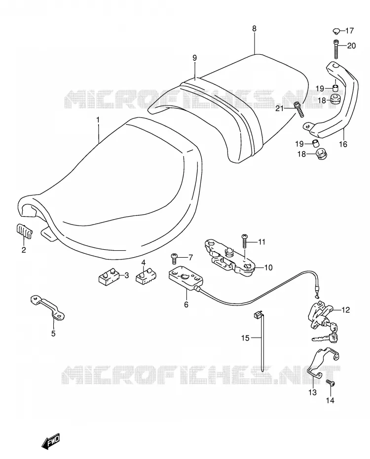 SELLE (MODELE S/T/V) Suzuki MOTO 600 RF 1997  RF600RV(E2)
