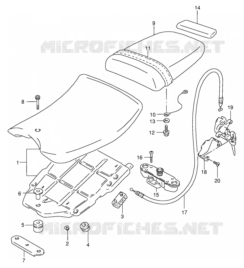 SELLE (VOIR NOTE) Suzuki MOTO 125 RG 1993  RG125FUP(E18)