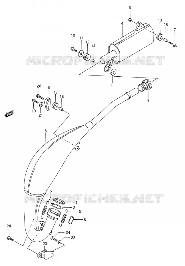SILENCIEUX (MODELE L) Suzuki MOTO 125 RM 1991  RM125 M (E03,E28,E33)