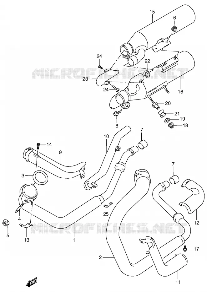 SILENCIEUX (MODELE V/W) Suzuki MOTO 800 MARAUDER 2003  VZ800K3(E2)