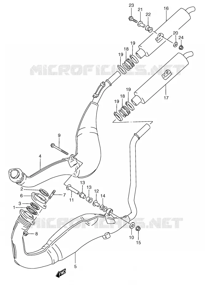SILENCIEUX Suzuki MOTO 250 RG 1992  RGV250N(E24)