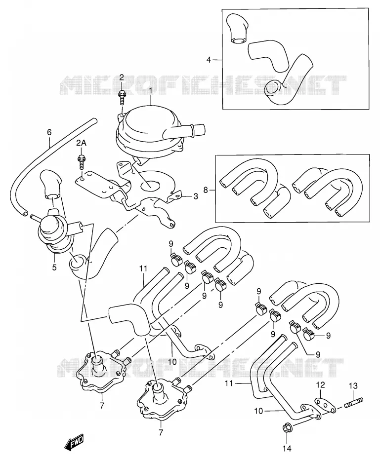 SYSTÈME DE RECYCLAGE GAZ D'ECHAPPEMENT (E18,E39) Suzuki MOTO 900 RF 1996  RF900RT(E2)