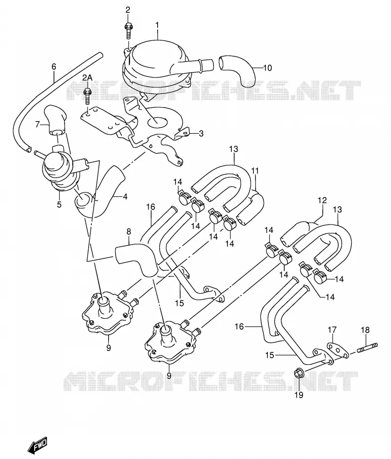 SYSTÈME DE RECYCLAGE GAZ D'ECHAPPEMENT (MODELE P/R E18/E39) Suzuki MOTO 600 RF 1995  RF600RS(E2)