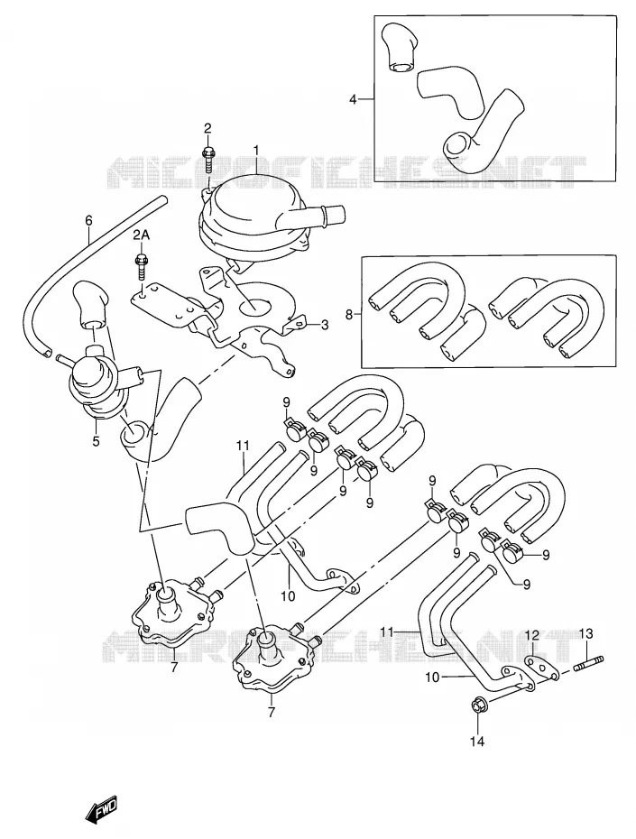 SYSTÈME DE RECYCLAGE GAZ D'ECHAPPEMENT (MODELE S/V E18) Suzuki MOTO 600 RF 1993  RF600RUP(E2)