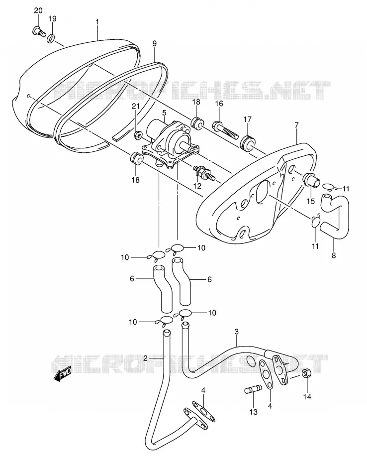 SYSTEME RECYCLAGE GAZ ECHAPPEMENT Suzuki MOTO 1500 INTRUDER 2007  VL1500K7(E2)