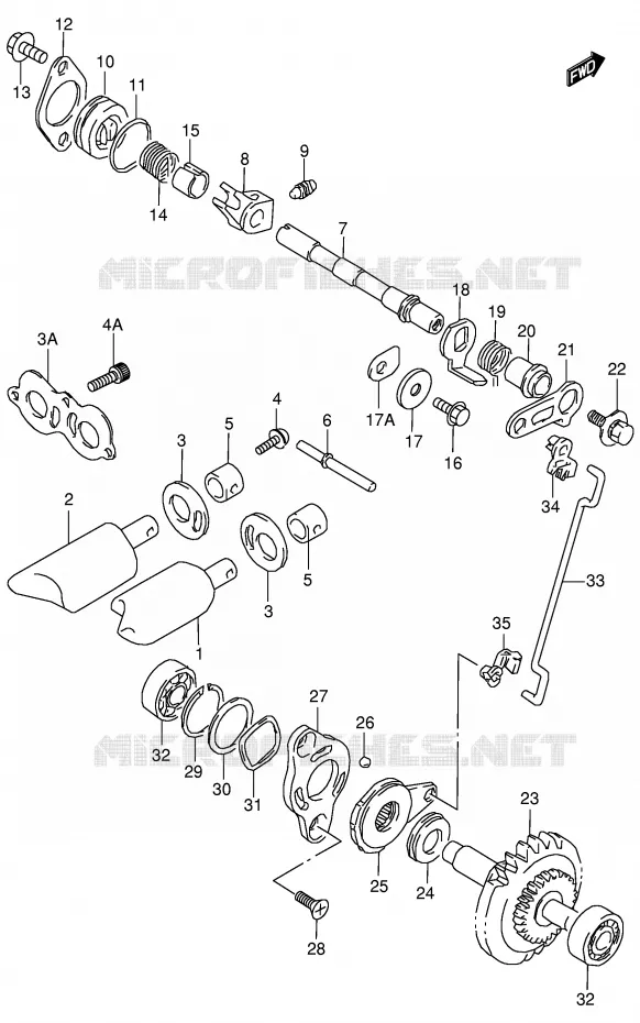 VALVE D'ECHAPPEMENT (MODELE T/V/W/X) Suzuki MOTO 125 RM 2000  RM125Y(E2)