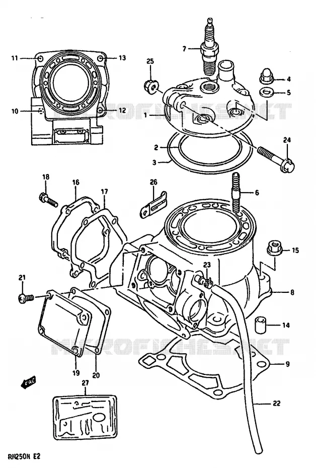 VALVE D'ECHAPPEMENT Suzuki MOTO 250 RM 1992  RM250 N (E02,E04,E24)