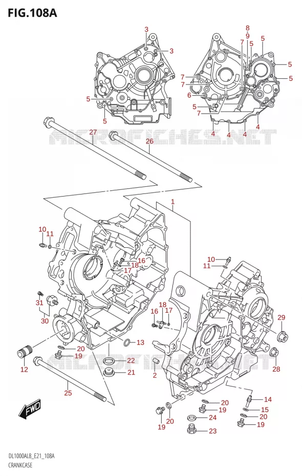 CARTERS MOTEUR Suzuki MOTO 1000 V-STROM 2018  DL1000AL8 E21