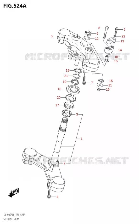 COLONNE DE DIRECTIONA:L8:E21) Suzuki MOTO 1000 V-STROM 2018  DL1000AL8 E21