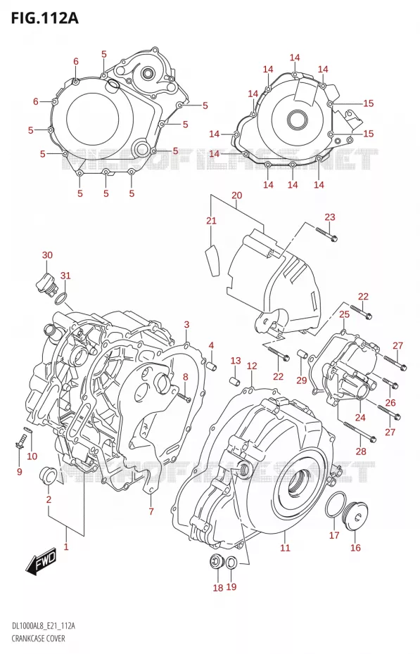 COUVERCLES DE CARTERS Suzuki MOTO 1000 V-STROM 2018  DL1000AL8 E21